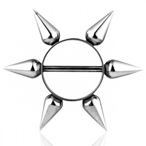 Piercing do bradavky s ostňami