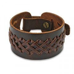 Kožený náramok hnedý