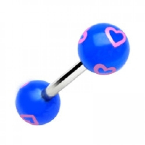 Piercingu do jazyka so srdiečkami