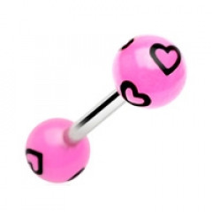 Piercingu do jazyka so srdiečkami