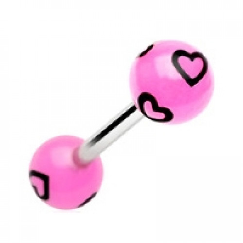 Piercingu do jazyka so srdiečkami