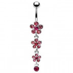 Visiaci piercing do pupku - kvietky