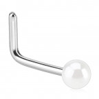 Zahnutý piercing do nosa perlička