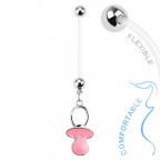 Tehotenský piercing do pupku - cumlík