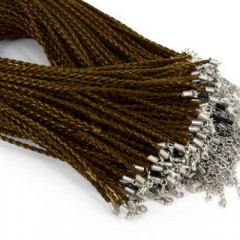 Splietaná koženková šnúrka hnedá, hr. 3 mm
