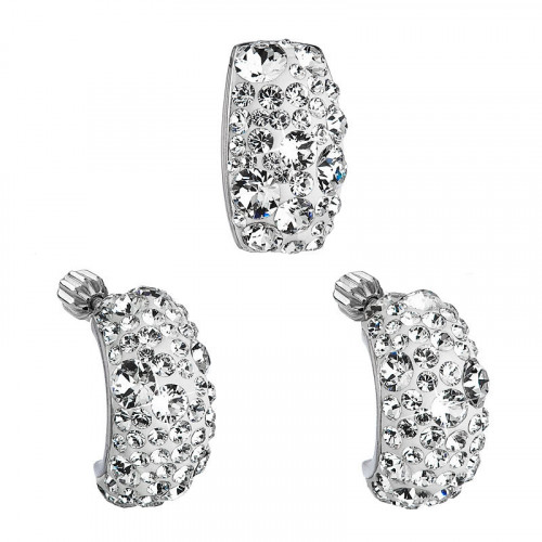 Strieborný set náušníc a prívesku s kryštálmi Crystals from Swarovski®, Crystal