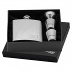 Oceľová vrecková fľaša - ploskačka 180ml + 2 kalíšky 30ml a lievik