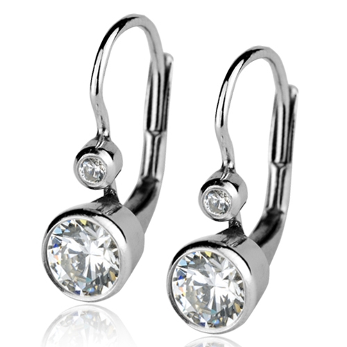 Strieborné náušnice s 2ma zirkónmi