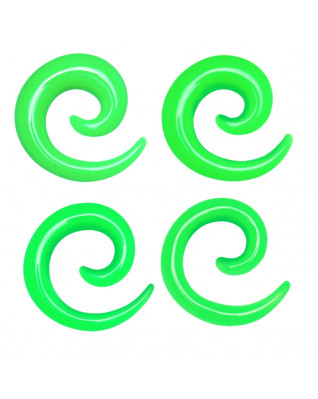 Rozťahovač do ucha - špirála zelená