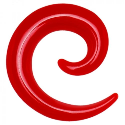 Rozťahovač do ucha - špirála červená