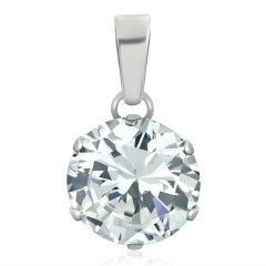 Oceľový prívesok - okrúhly zirkón