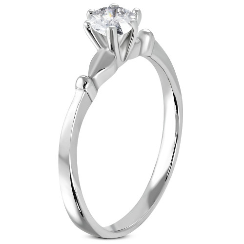 Oceľový prsteň so zirkónom