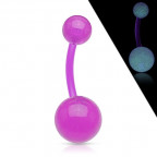 Svietiaci piercing do pupku - banánik