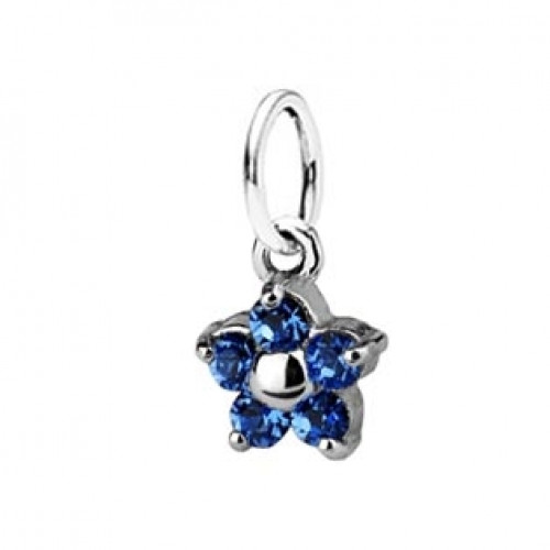 Detský prívesok kytička, Crystals from SWAROVSKI® Sapphire