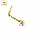 Zlatý piercing do nosa so zirkónom, Au 585/1000