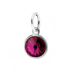 Strieborný prívesok s kameňom Crystals from SWAROVSKI®Fuchsia