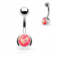 Piercing do pupku - banánik ružový opál