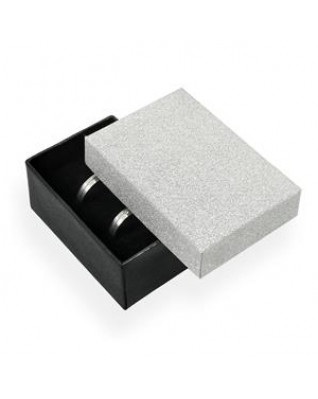Darčeková krabička na snubné prstene strieborná/čierna