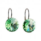 Strieborné náušnice s kryštálmi Crystals from Swarovski® Chrysolite
