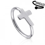 Piercing do nosa/ucha kruh s krížikom