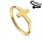 Piercing do nosa/ucha kruh s krížikom