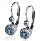 Strieborné náušnice, svetlo modré zirkóny