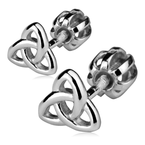 Strieborné náušnice keltský uzol