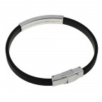 Kaučukový náramok s oceľovou doštičkou, šírka 5 mm