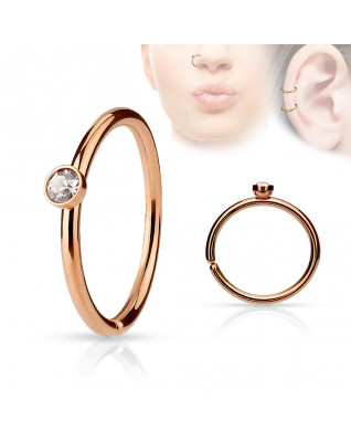 Pozlátený piercing do nosa/ucha kruh