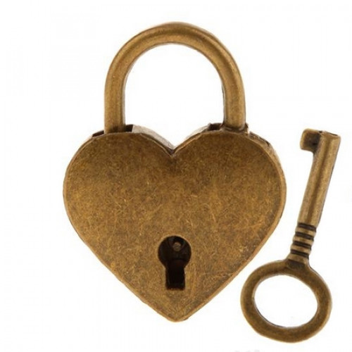 Kaštieľ lásky - srdiečko mosadzné, rozmer 39 x 30 mm