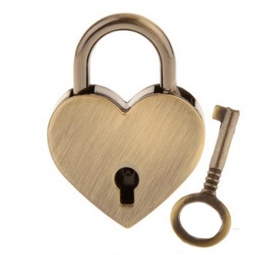 Kaštieľ lásky - srdiečko brúsená mosadz, rozmer 39 x 30 mm