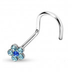 Zahnutý piercing do nosa - kvietka