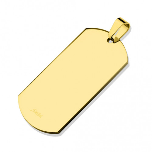 Oceľový prívesok - vojenská známka EXTRA VEĽKÁ, pozlátená