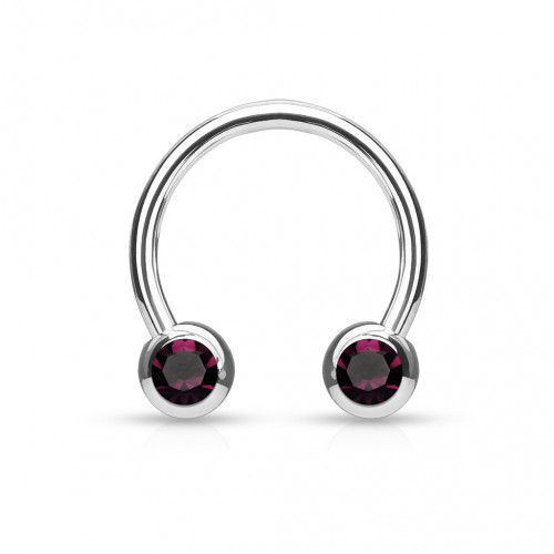 Piercing podkova s kamienkami