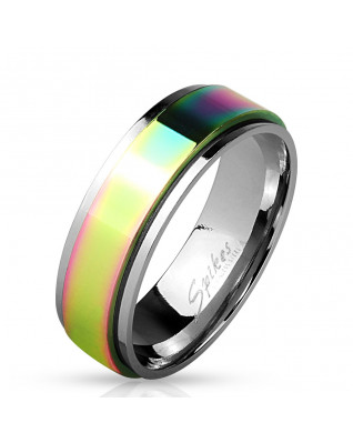 OPR0037 Dámsky rotačný oceľový prsteň, šírka 6 mm