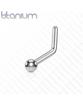 Zahnutý piercing do nosa gulička - TITAN