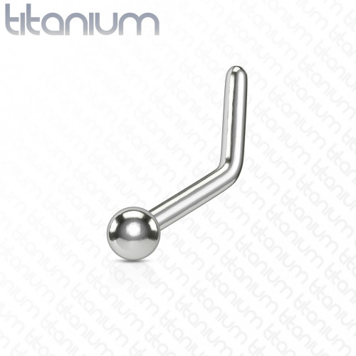 Zahnutý piercing do nosa gulička - TITAN