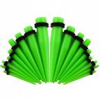 Akrylátový rozťahovač do ucha zelený