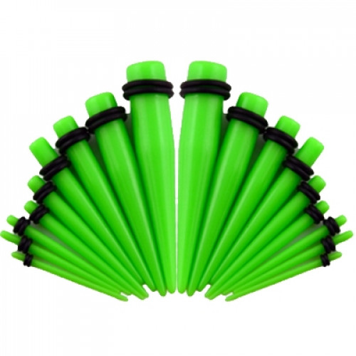 Akrylátový rozťahovač do ucha zelený