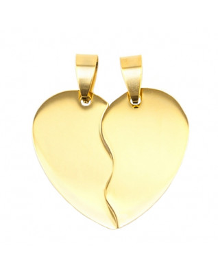 Oceľové prívesky partnerské - srdiečko delené