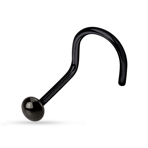 Zahnutý piercing do nosa - polgulička