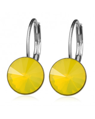 Oceľové náušnice s kryštálmi Swarovski® YELLOW OPAL