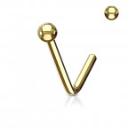 Zahnutý piercing do nosa gulička