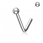 Zahnutý piercing do nosa gulička