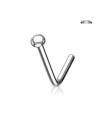 Zahnutý piercing do nosa polgulička