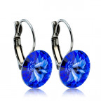 Oceľové náušnice s kryštálmi Swarovski® 12 mm, SAPPHIRE