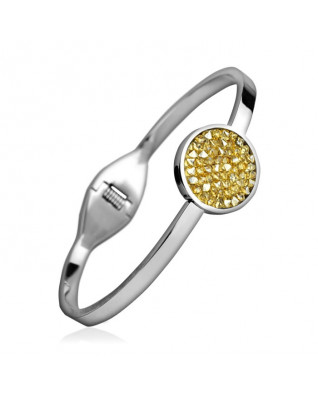 Oceľový náramok s kryštálmi Crystals from Swarovski® GOLDEN SHADOW