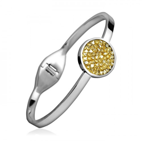 Oceľový náramok s kryštálmi Crystals from Swarovski® GOLDEN SHADOW