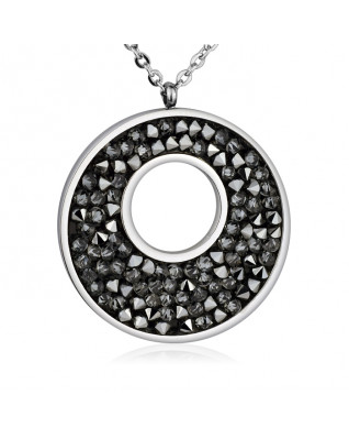 Oceľový náhrdelník s kryštálmi Crystals from Swarovski®, GREY METALISEÉ