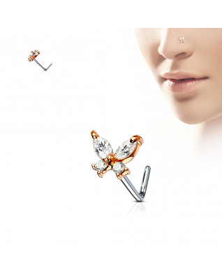 Zahnutý piercing do nosa - motýlik